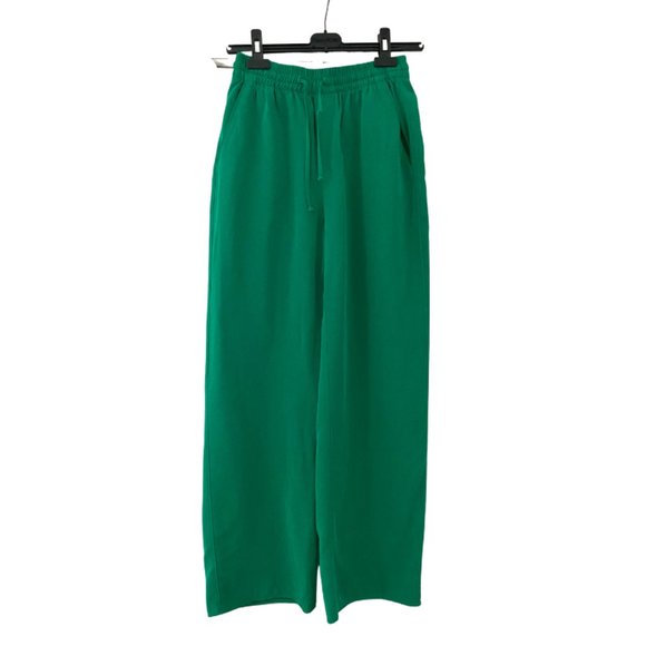 Zara Apple Green Wide Leg Blend Slouchy Pants Size XS - Picture 1 of 16